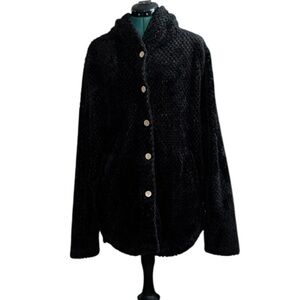 Elegant Black Teddy Jacket, NWOT